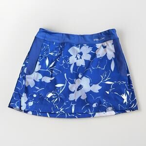 RLX Ralph Lauren Performance Women's Skort SZ Small Blue Floral Golf Pickleball